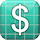 Green square security icon with white dollar sign