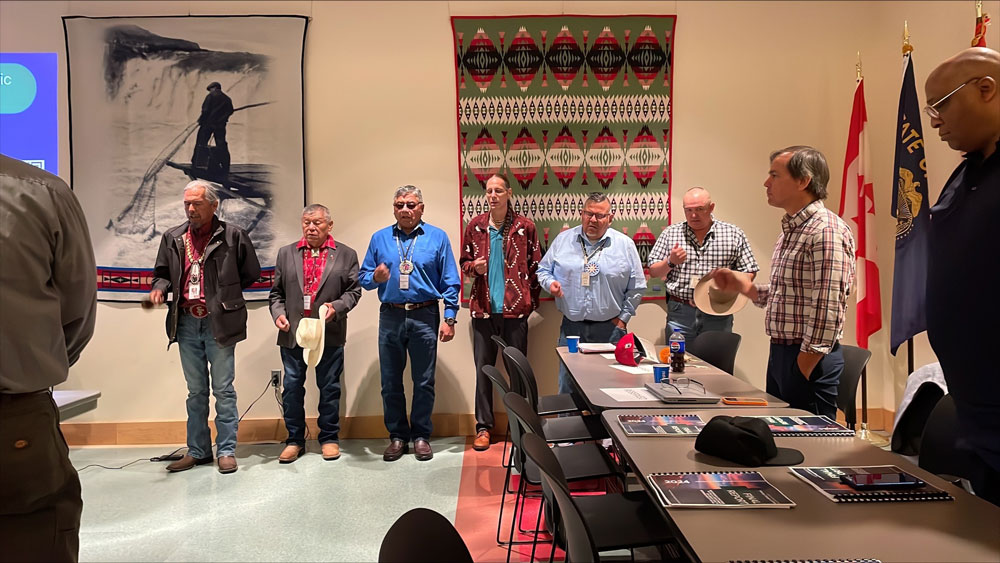 Tribal leaders and hosts provide opening remarks