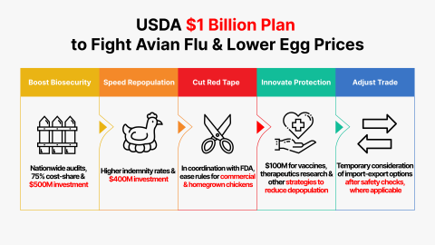 USDA $1 Billion Plan to Fight Avian Flu and Lower Egg Prices graphic