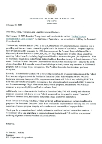 Letter to Governors