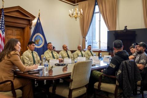 U.S. Secretary of Agriculture Brooke Rollins hosted a roundtable with U.S. Forest Service wildland firefighters