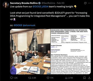 Secretary Rollins with DOGE Team