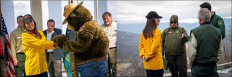 Secretary Rollins with Smokey Bear